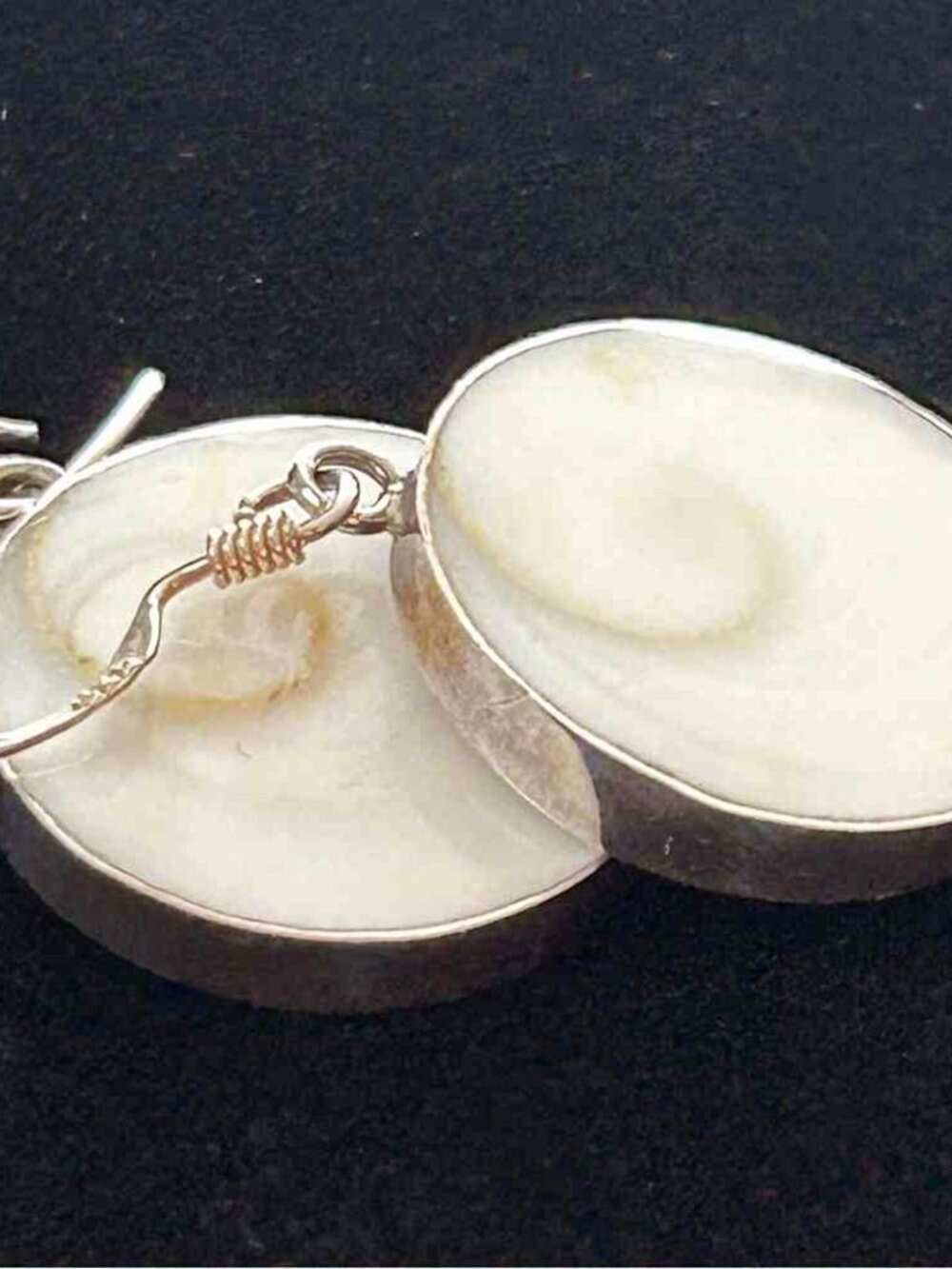 New Boho Natural‑Look Shell Circle Dangle Earrings Silver Tone Coastal Accessory